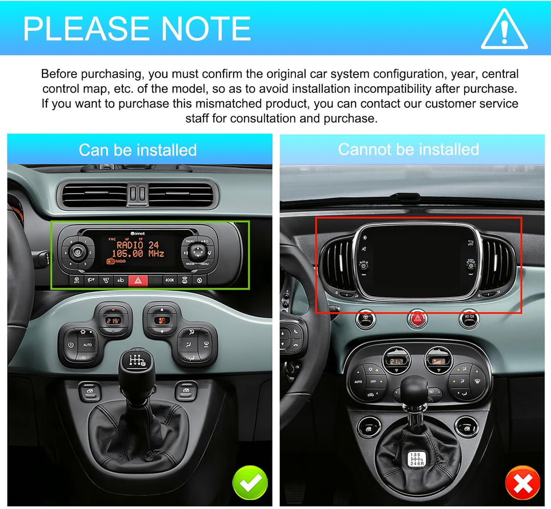 4G+64G 7 Zoll Android Autoradio für FIAT Panda 2013-2020 Wireless Carplay Rimoody Stereo Auto mit An