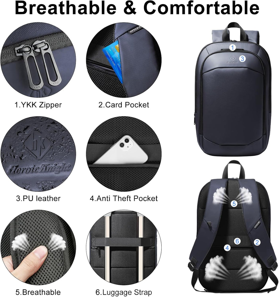 Laptop Rucksack Herren Business Rucksack leicht 15.6 Zoll wasserdichter erweiterbarer Reiserucksack
