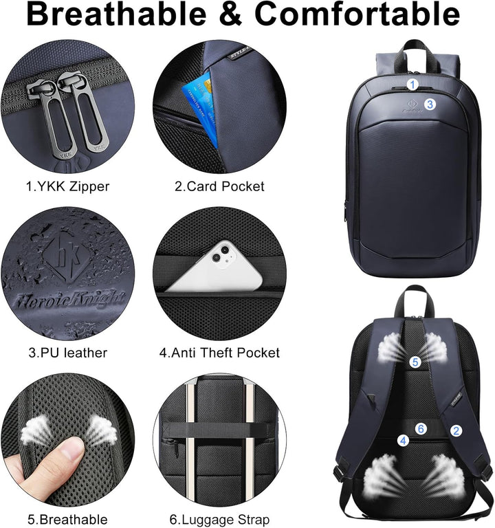 Laptop Rucksack Herren Business Rucksack leicht 15.6 Zoll wasserdichter erweiterbarer Reiserucksack