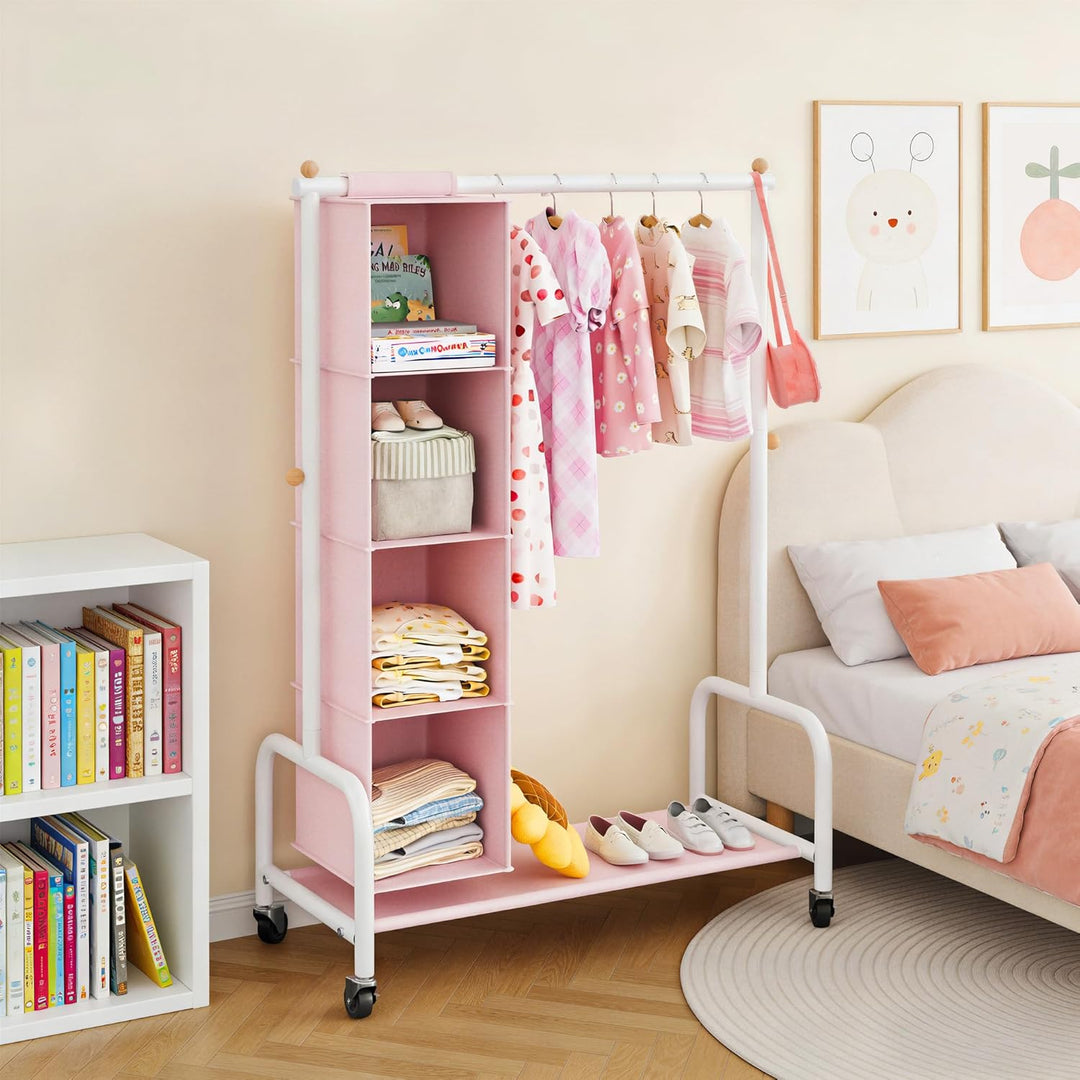 GRANNY SAYS Kinderkleiderstange mit hängendem Organizer, Kinderkleiderstange mit Rollen, Kleiderstän