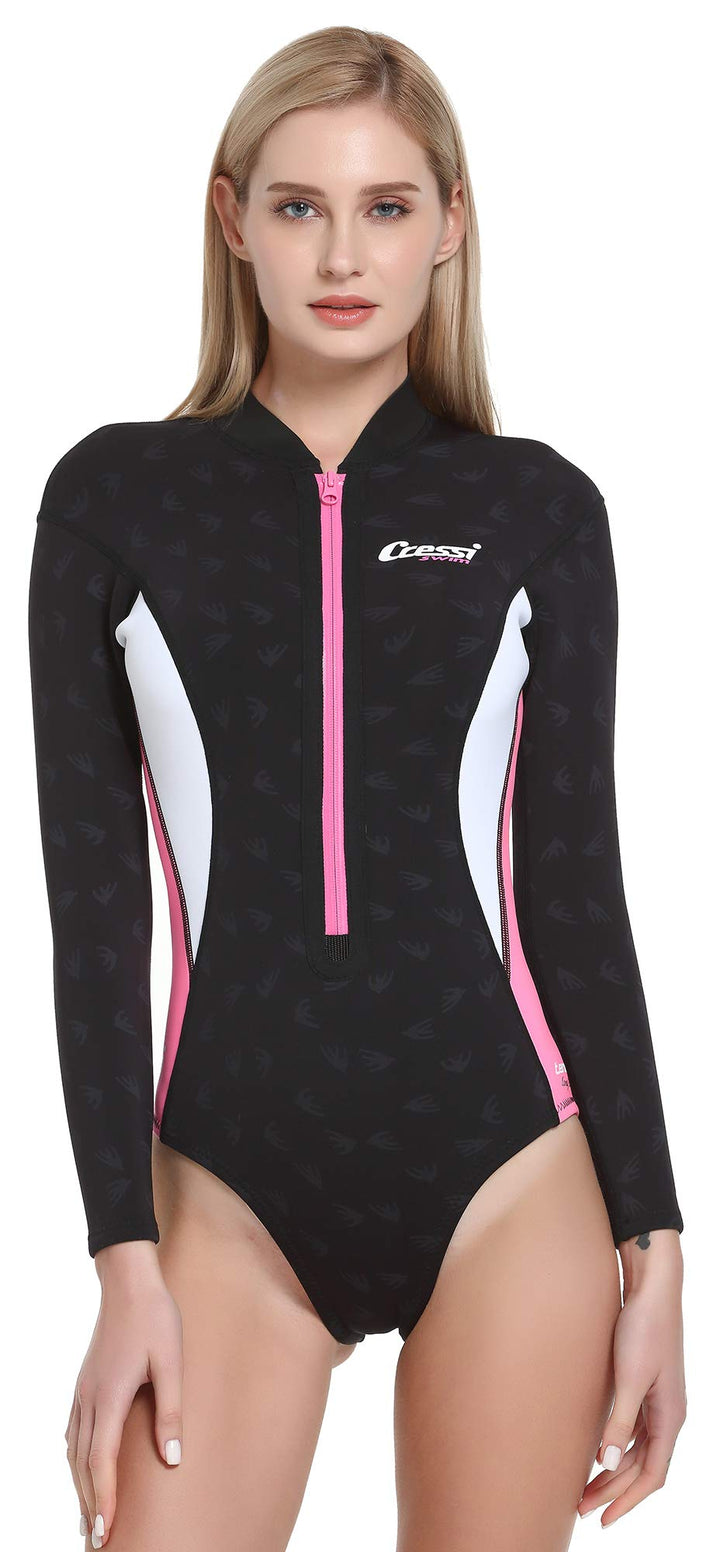CRESSI Termico Lady Swimsuit 2 mm - Damen Schwimmanzug Langärmeligit oder Ärmellos, aus Stark Dehnba