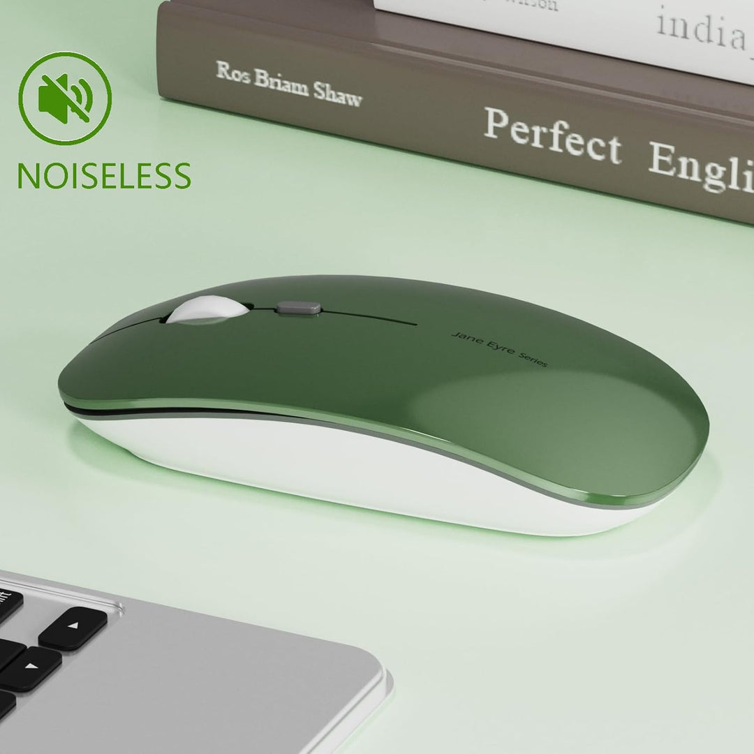 Uiosmuph Q5 Kabellos Maus, Wiederaufladbar Funkmaus 2.4G Leise Funkmaus Ultra Dünn Wireless Computer