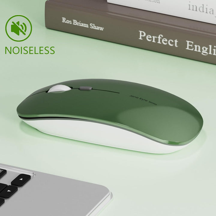 Uiosmuph Q5 Kabellos Maus, Wiederaufladbar Funkmaus 2.4G Leise Funkmaus Ultra Dünn Wireless Computer