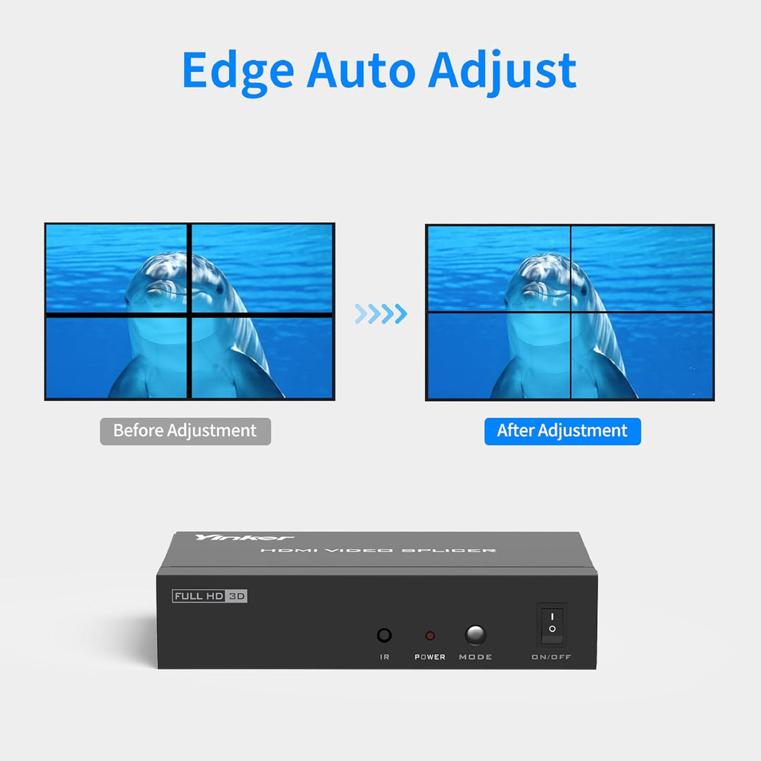 Yinker HDMI Videowand Controller 2x2 HDMI Video Wall Processor für 4 TV Splicing Display Unterstützt