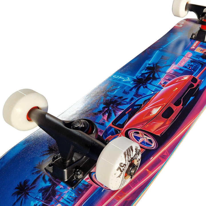Komplett Skateboard Miami-Beach - für Kinder und Jugendliche - 7-lagiges Ahornholz Deck - Medium Con