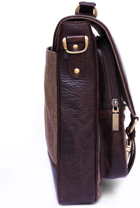Julké Business-Tasche ´Classic Messenger Bag´ aus hochwertigem Rinderleder und Segeltuch
