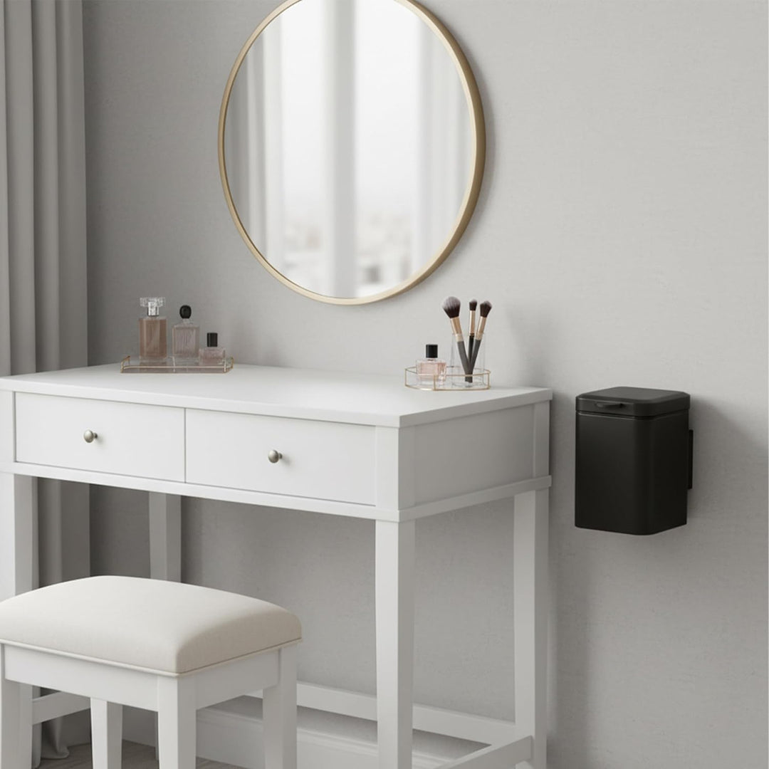 Relaxdays Kosmetikeimer Wandmontage, 3 l, Absenkautomatik, entnehmbarer Inneneimer, Bad Mülleimer, E