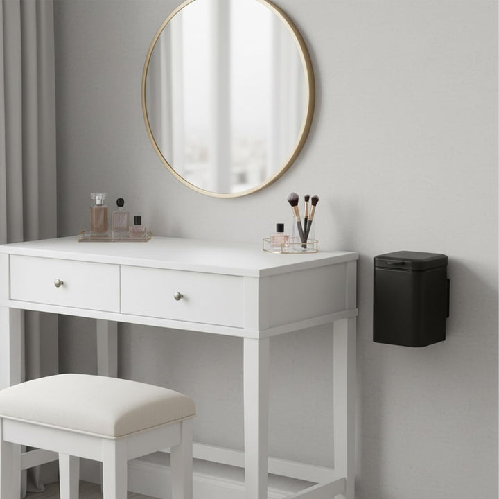 Relaxdays Kosmetikeimer Wandmontage, 3 l, Absenkautomatik, entnehmbarer Inneneimer, Bad Mülleimer, E
