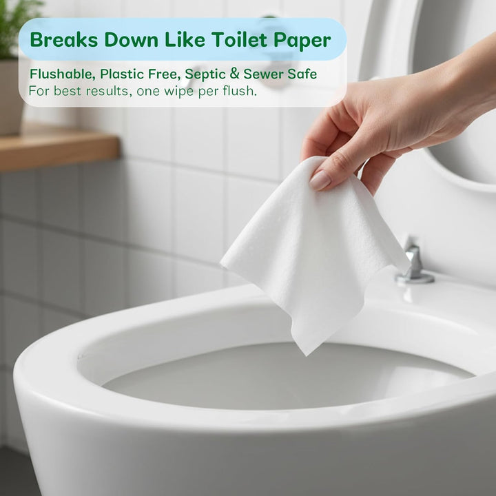 Mini Feuchttücher Reisegrösse, Feuchtes Toilettenpapier spülbar mit Aloe Vera, unparfümiert, 99% Was