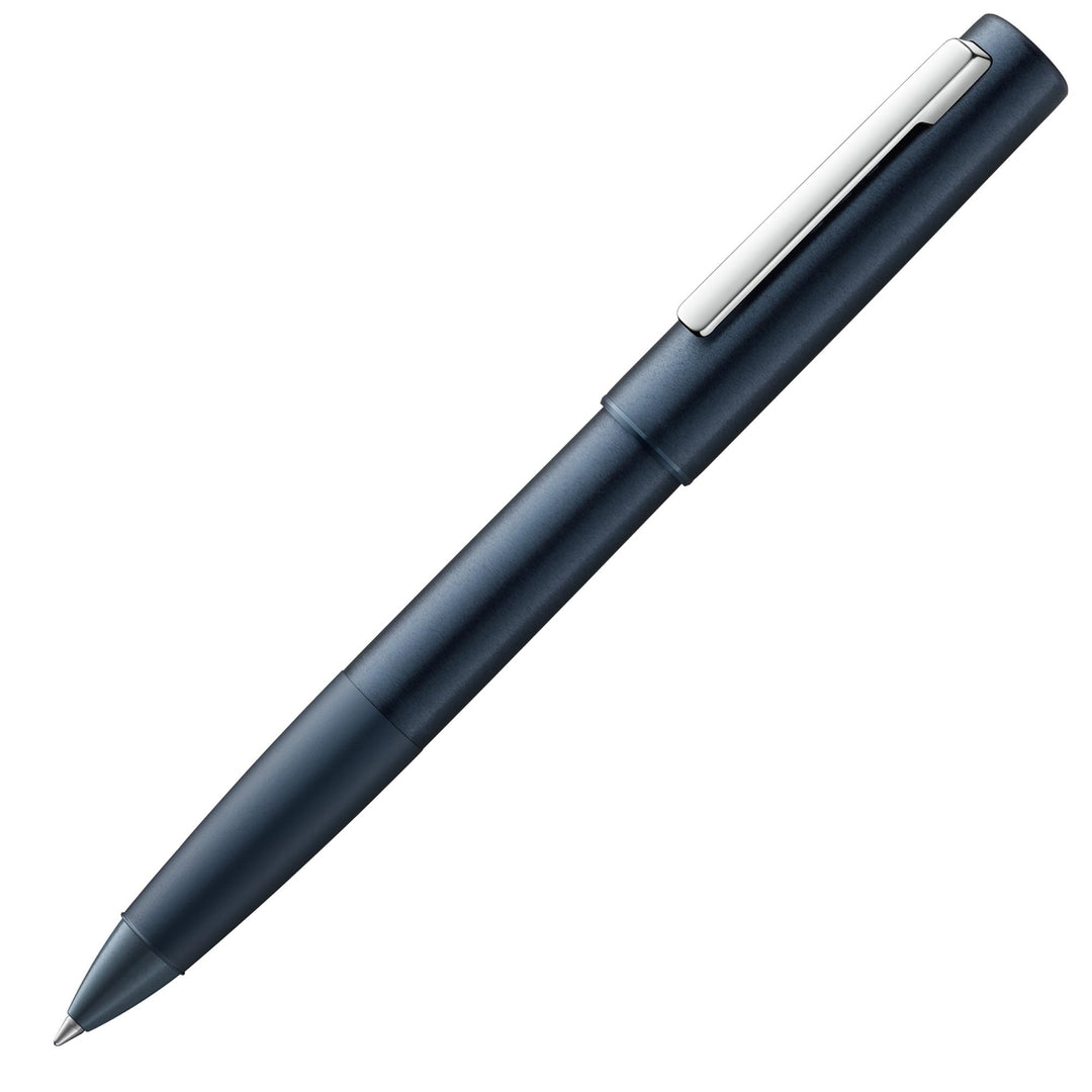 LAMY aion Tintenroller 377 - Rollpen aus eloxiertem Aluminium in der Farbe dunkelblau mit einem hoch