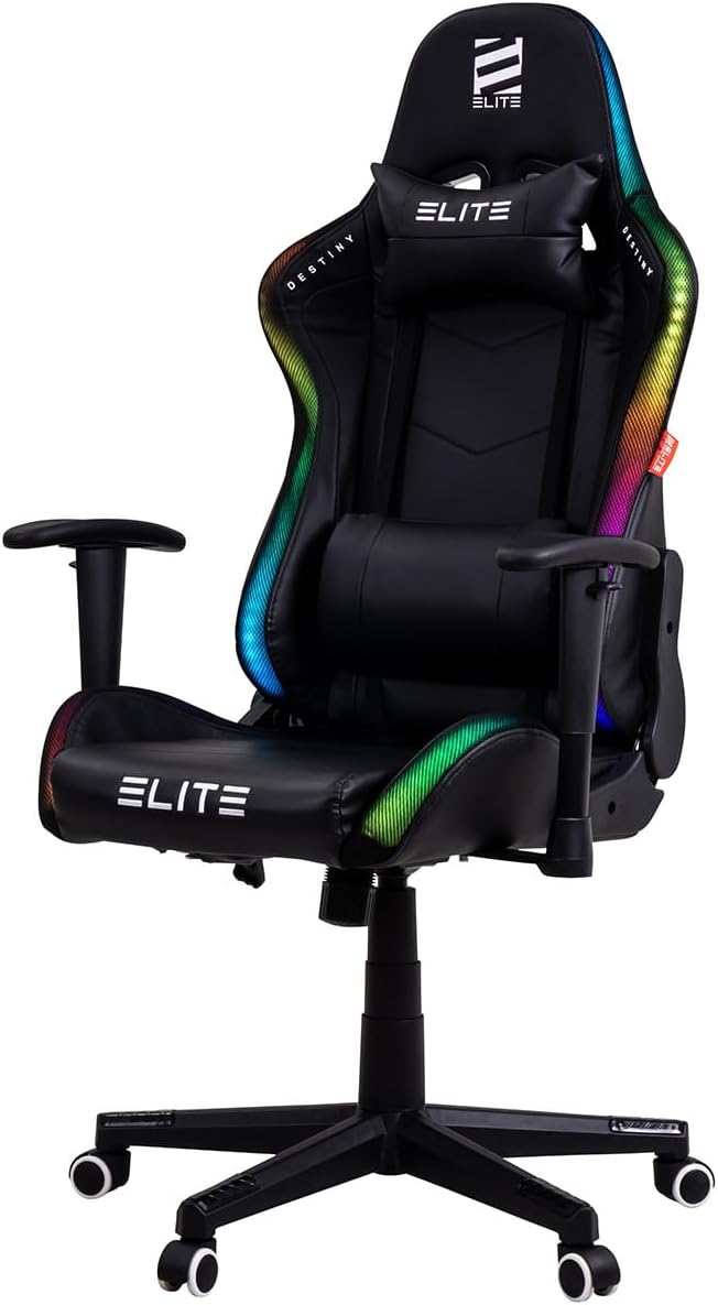 ELITE LED Gaming Stuhl MG200 Destiny - Ergonomischer Bürostuhl - Schreibtischstuhl - Chefsessel - Se