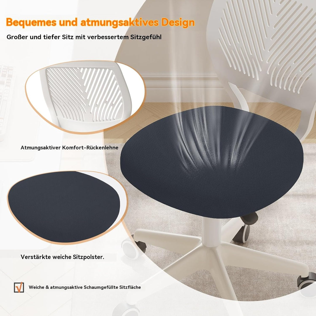 XUEGW Drehbarer Bürostuhl mit weicher Polsterung, höhenverstellbarer Arbeitsstuhl, ergonomischer Sch