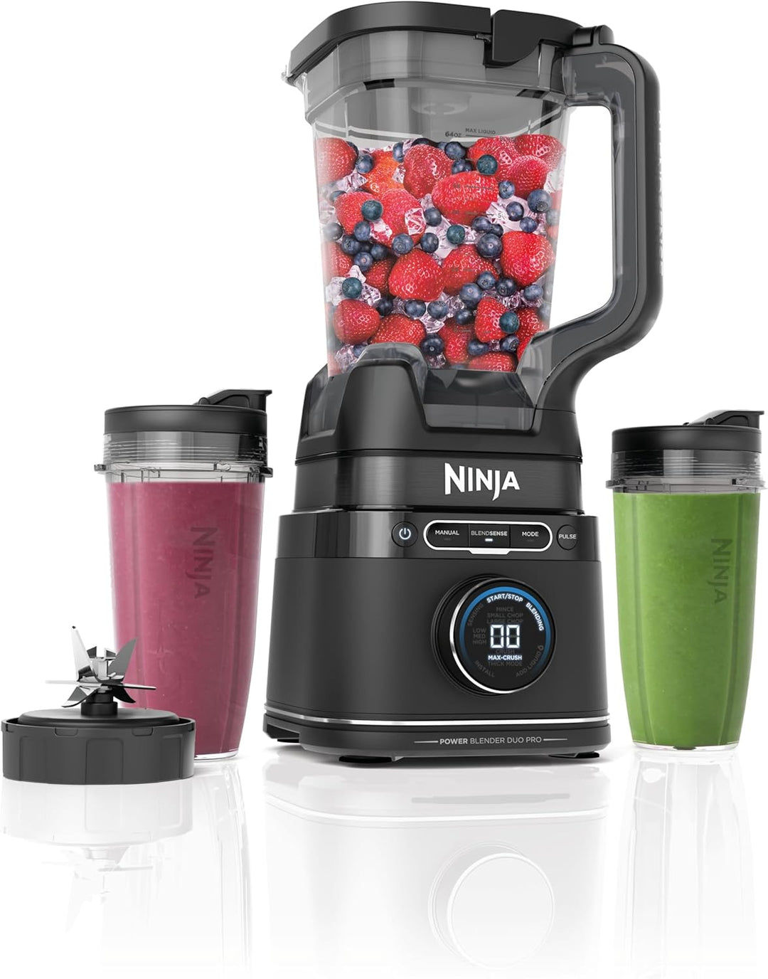 Ninja 2-in-1 Detect Power Mixer Pro & Single Serve, 1200W Mixer mit Krug, & 2x Single Serve Tassen,