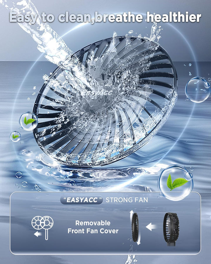 EasyAcc Handventilator Taschenventilator USB Ventilator 5-17 Stunden 3 Speeds und Base akkuTragbarer