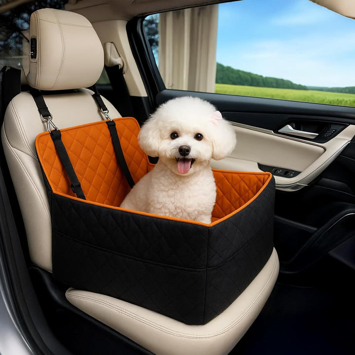 Hunde Autositz für kleine & mittelgrosse bis 25kg mit Sicherheitsleine & Aufbewahrungstaschen abnehm