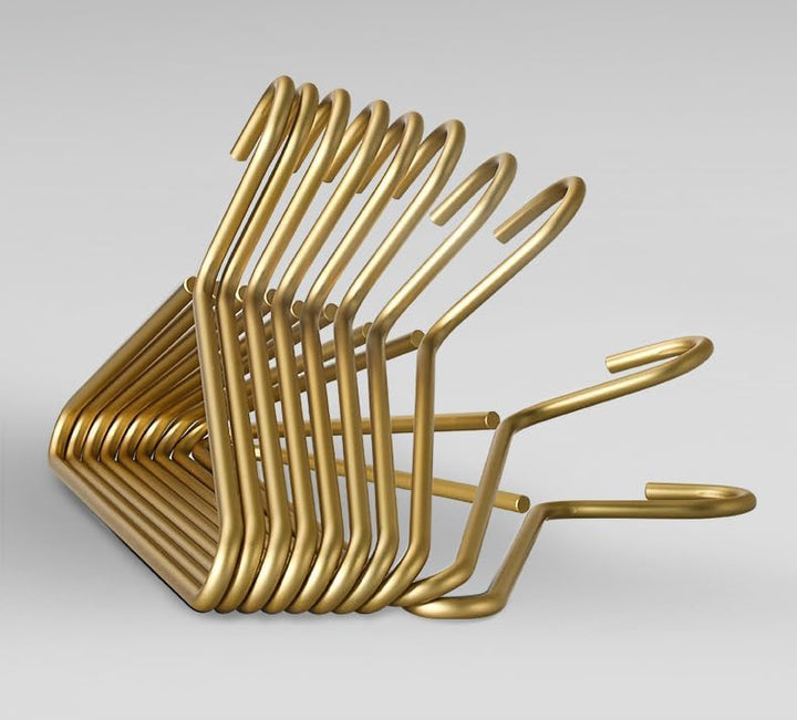 Premium Matte Gold Aluminium Kleiderbügel - 6er Pack, 41,5 cm Extra Glatt & Dual Metall Hemd Bügel,