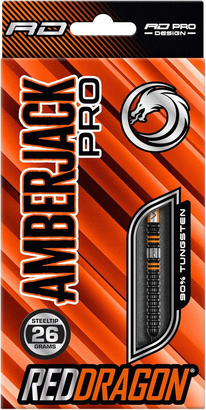RED DRAGON Amberjack Pro Series Premium-Wolfram-Darts-Set mit Flights und Stielen 26 g 1 Stück, 26 g
