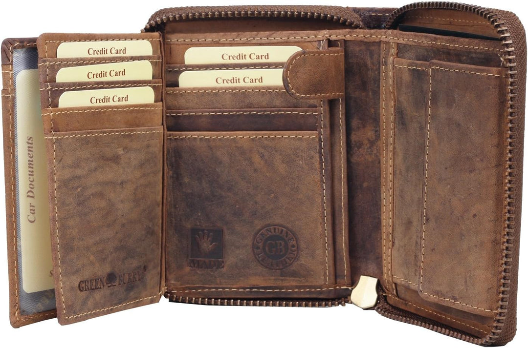 Greenburry Damen-Geldbörse mit Hunde-Motiv Pudel l Geschenkidee für Hundefreunde l Leder, Pudel