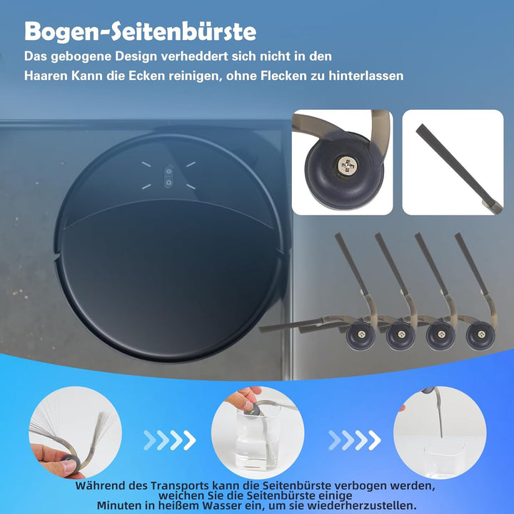 10R Zubehör Ersatz für Roborock Saros 10R Saugroboter, 1 Hauptbürste, 4 Seitenbürsten, 4 HEPA Filter