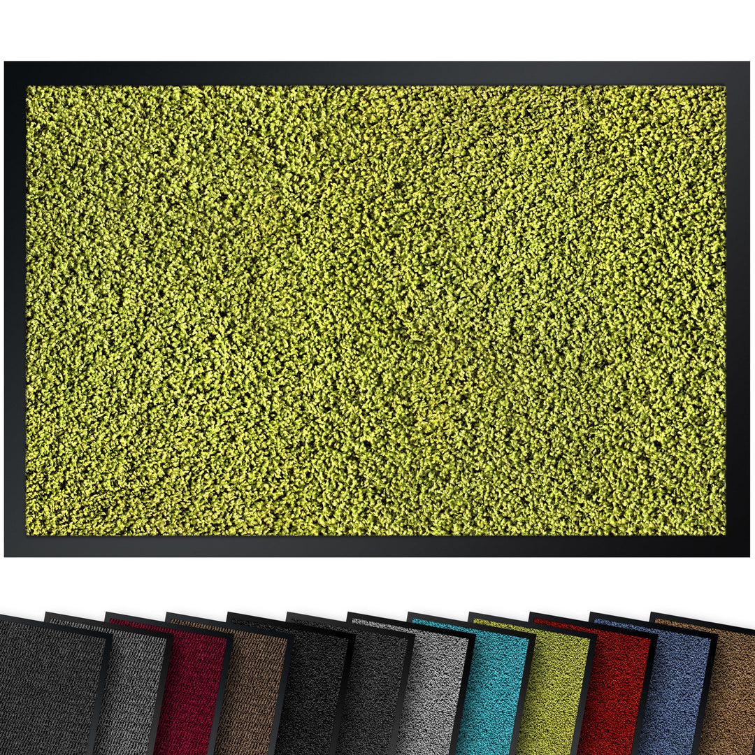 Hochwertige Fussmatte Grün 90x120 gross für Innen & Aussen - Schmutzfangmatte rutschfest, waschbar &