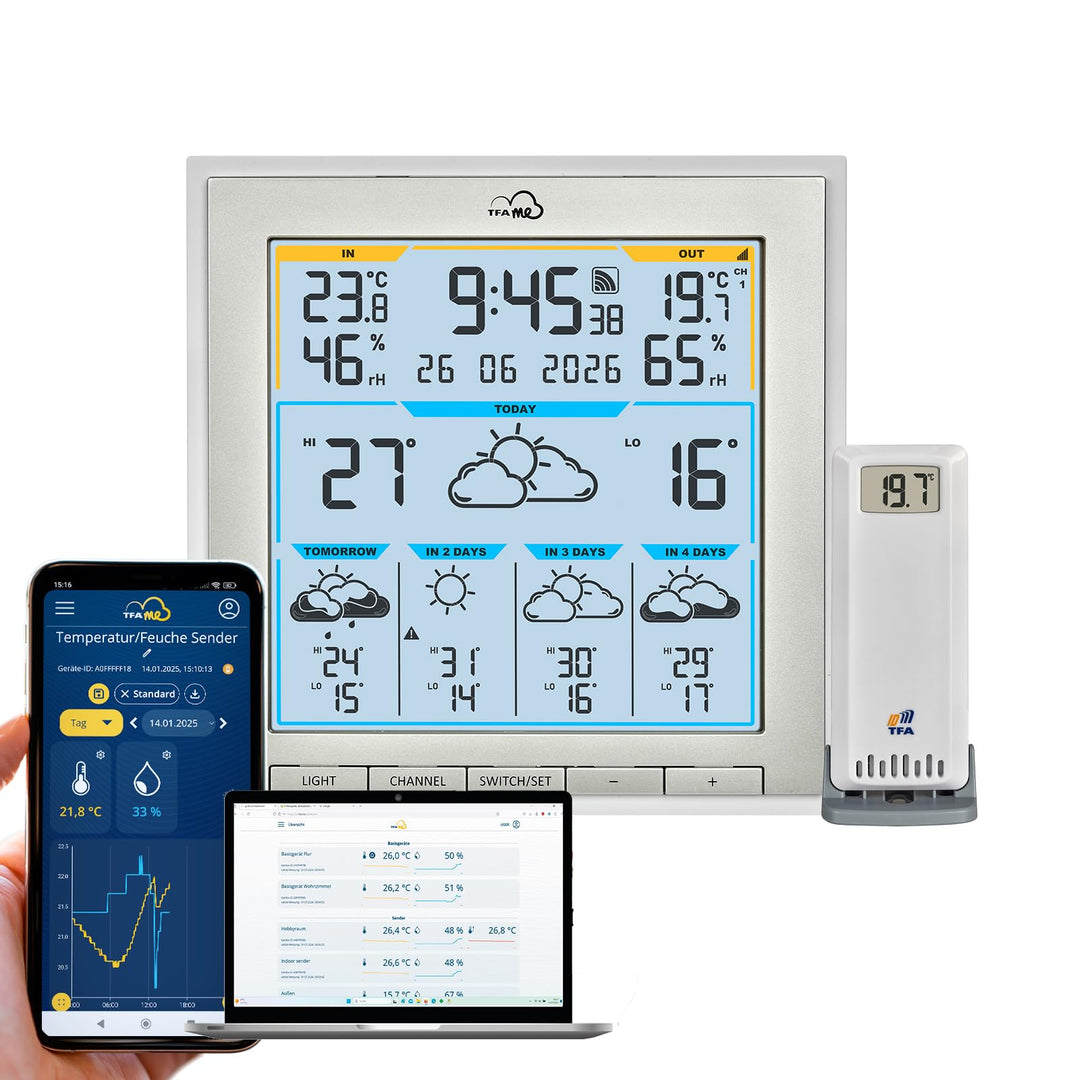 TFA Dostmann WLAN Wetterstation TFA.me ID-08, 35.8105.02, Profi-Wettervorhersage durch wetter.com 5