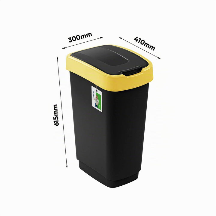 PAFEN 5x Mülleimer SET Mülltrennung 50L - 41 x 30 x 61,5cm - Abfallbehälter Mülltonne mit Spezialkla