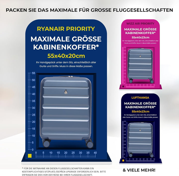 Aerolite Erweiterbar 55x40x20cm auf 55x40x23 cm Lufthansa Eurowings Condor Wizz Air Priorität und me