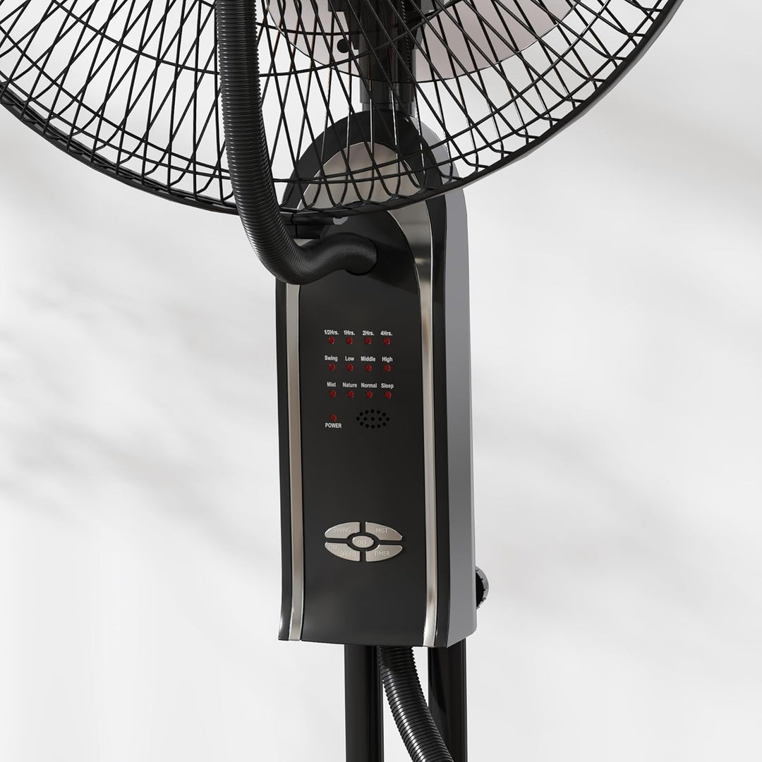 HOMCOM Ventilator mit Wasserkühlung, Luftbefeuchter, 10° Neigbar Standventilator inkl. Sprühnebel, 3