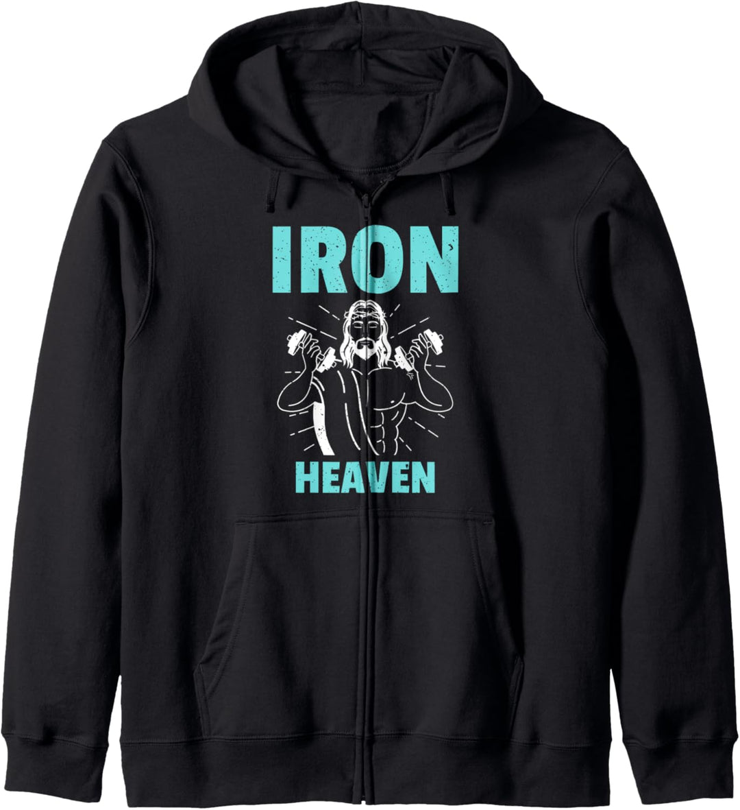 Iron Heaven Bodybuilding Jesus Gym Workout Muskeln Kapuzenjacke