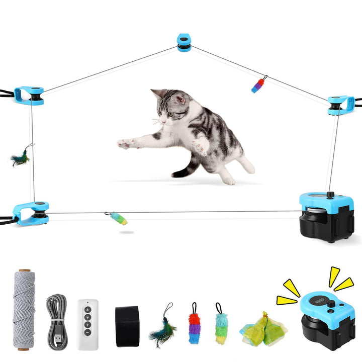 GJCrafts Interaktives Katzenspielzeug für Drinnen, Katzenlaufband, Automatisches/Ferngesteuertes Sim