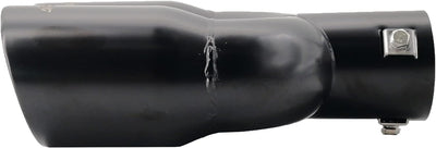 Simoni Racing Auspuffblende Doppelrunde/Schräg Edelstahl Schwarz - 2xØ76xL240mm - Anschluss 34-60mm