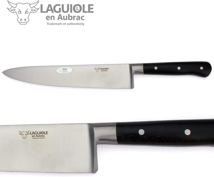 Laguiole en Aubrac Kochmesser Küchenmesser - Klinge 20 cm - Griff Ebenholz - Geschmiedete Qualität