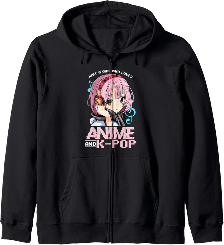 Just A Girl Who Loves Anime and K-Pop Manga Japan Korea Kapuzenjacke