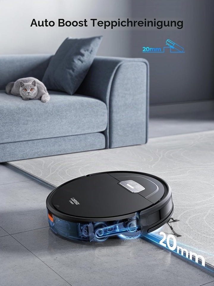 Laresar Clean Saugroboter mit Wischfunktion, 4500Pa Saugrobotert, 3 in 1 Staubsauger Roboter funktio