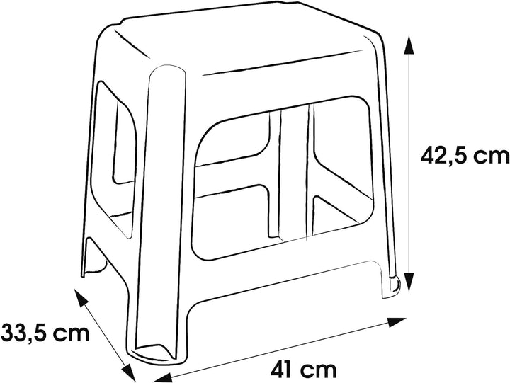 keeeper Maxi-Hocker, Polypropylen, Grau/Graphit, 41 x 33,5 x 42,5 cm Funny Farm, Funny Farm
