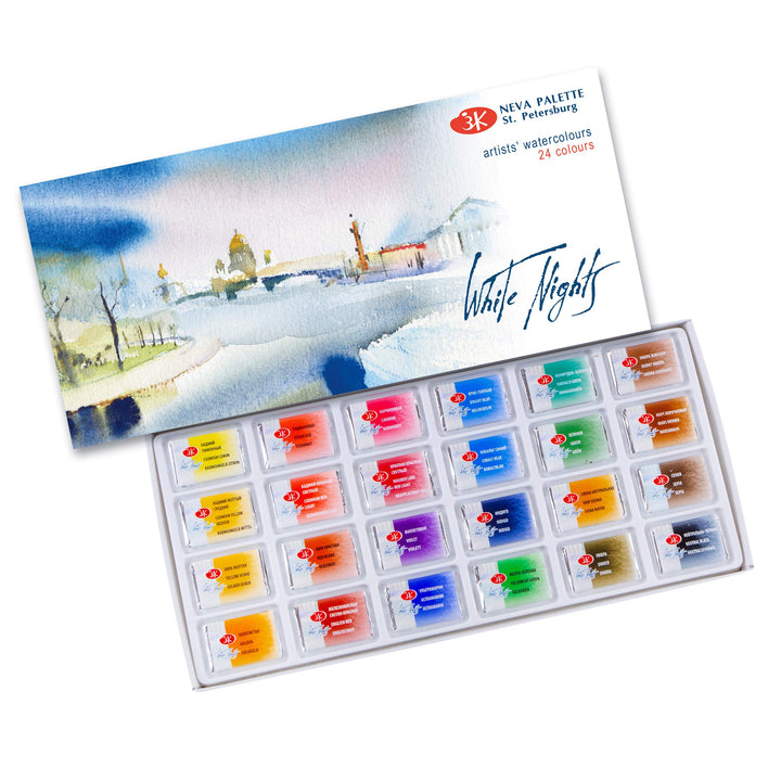 White Nights 80100 - Aquarellfarbe, 24er Pappschachtel