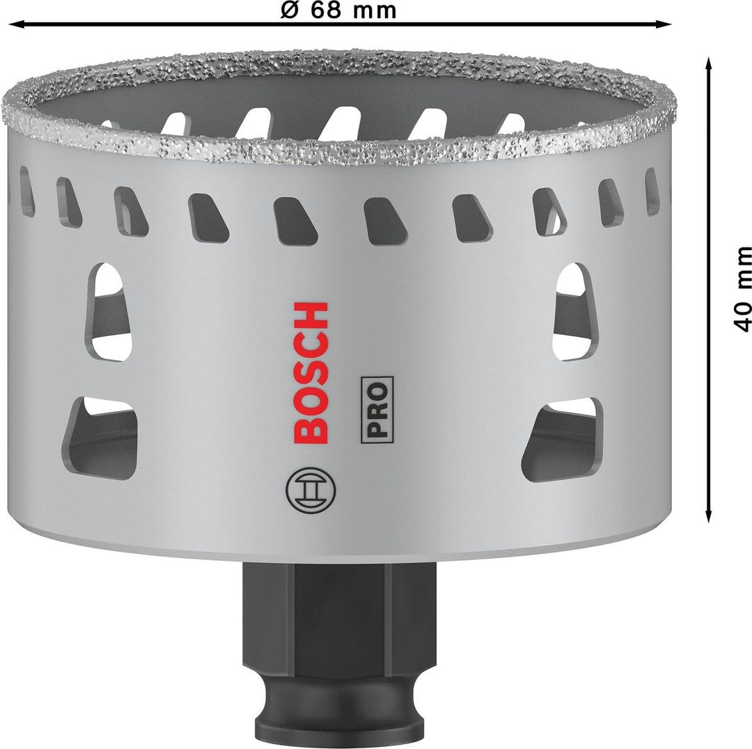 Bosch 1x PRO Tile Power Change Plus Lochsäge (für Harte Fliesen, Weiche Fliesen, Ø 68 mm, Profession