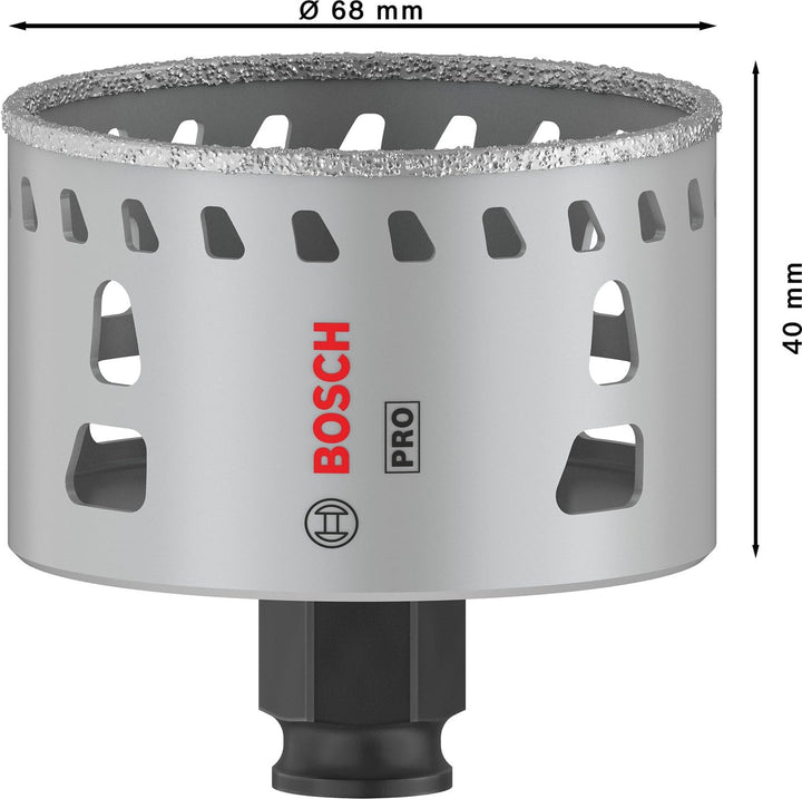 Bosch 1x PRO Tile Power Change Plus Lochsäge (für Harte Fliesen, Weiche Fliesen, Ø 68 mm, Profession