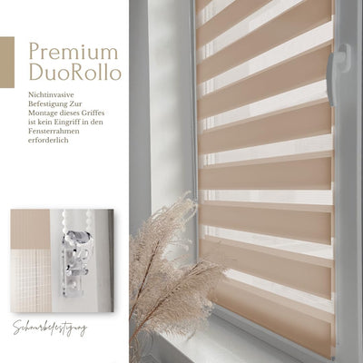 Home-Vision® DuoRollo Klemmfix, Doppelrollo ohne Bohren mit Klämmträgern, Rollos für Fenster und Tür
