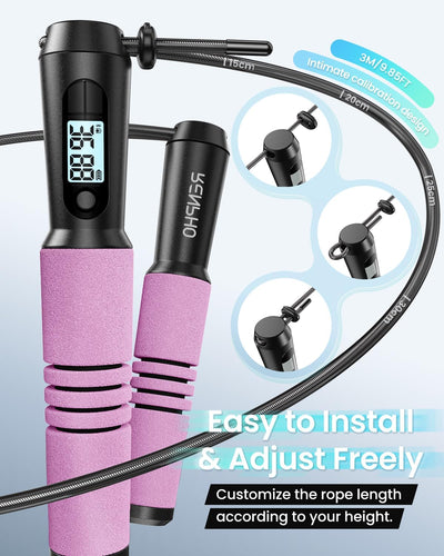 RENPHO Springseil, Smart Fitness Skipping Rope mit APP Daten Analyse, Workout-Jump Rope, Speed Rope