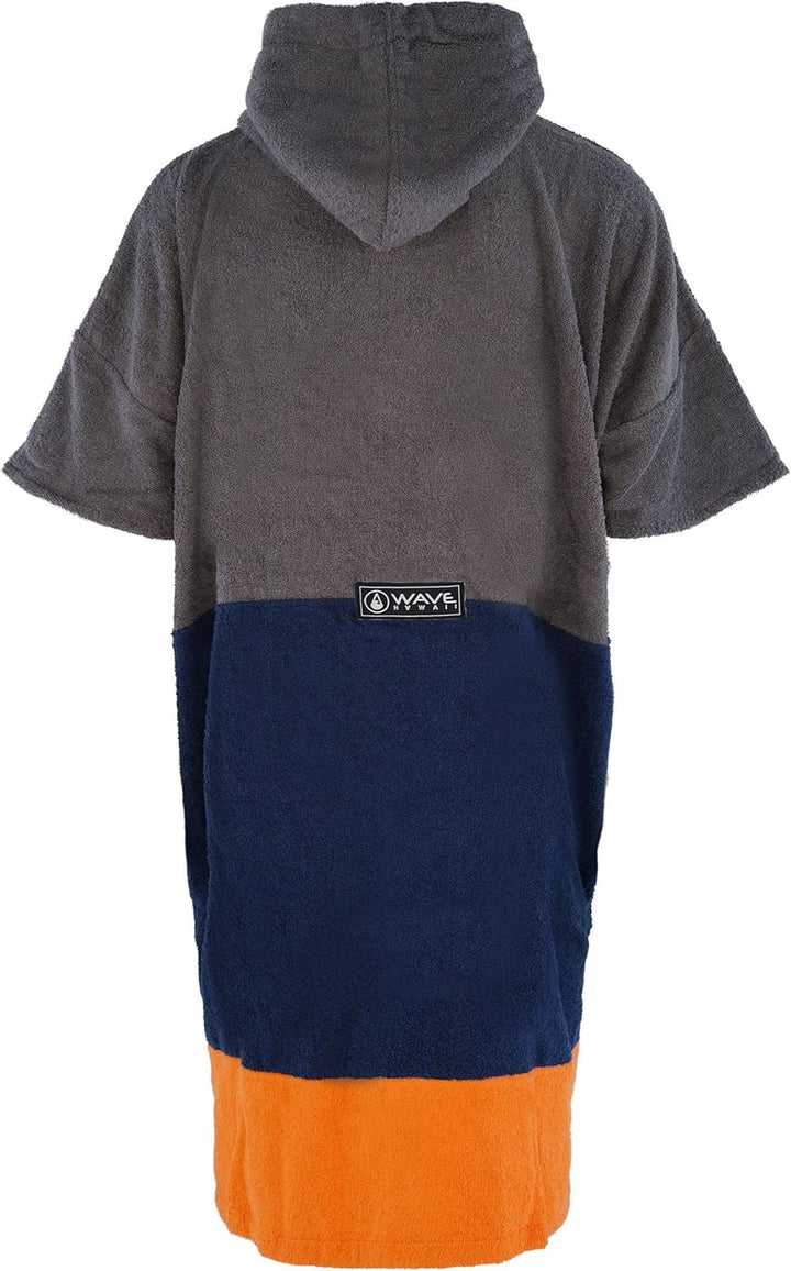 WAVE HAWAII Shany ZIP Surfponcho für Körpergrössen von 170-200 cm aus 100% ÖKO Baumwolle Umkleidehil