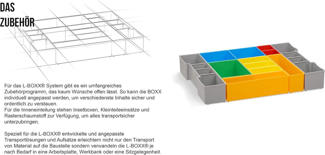 Sortimentskoffer Kunststoff | Bosch Sortimo L-BOXX 102 Insetboxenset D3 | Erstklassige Sortierboxen