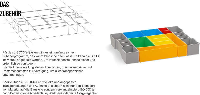 L-BOXX Werkzeugkoffer Set | Bosch Sortimo 102 Insetboxenset B3 | Erstklassige Sortierboxen für Klein