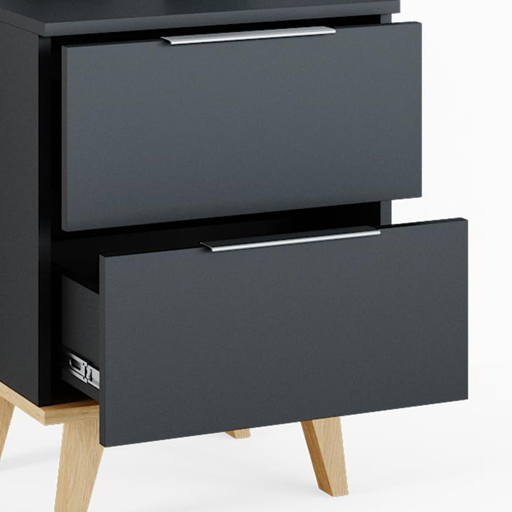 Vicco Sideboard Neptune, Anthrazit/Buche, 46 x 61 cm Klein, Klein