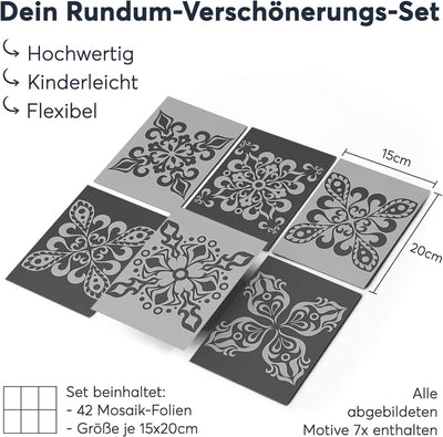 CREATISTO Klebefliesen Stickerfliesen Fliesenfolie - Stylische Sticker Aufkleber für Fliesen I Klebe