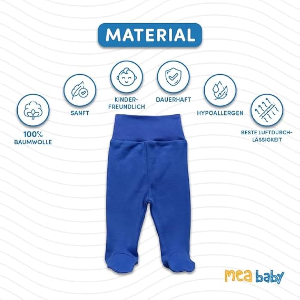 Unisex Baby Hose mit Fuss aus 100% Baumwolle im 5er Pack. Baby Stramplerhose mit Fuss. Babyhose mit