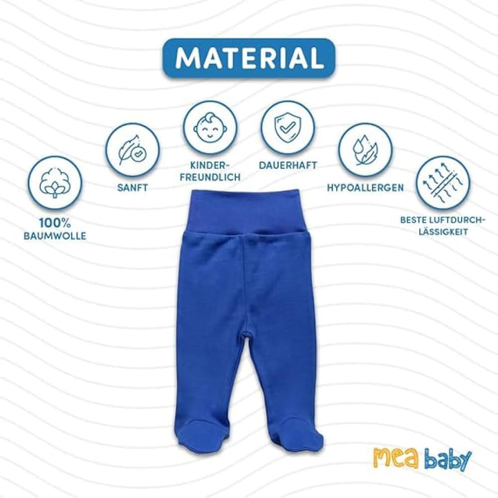 Unisex Baby Hose mit Fuss aus 100% Baumwolle im 5er Pack. Baby Stramplerhose mit Fuss. Babyhose mit
