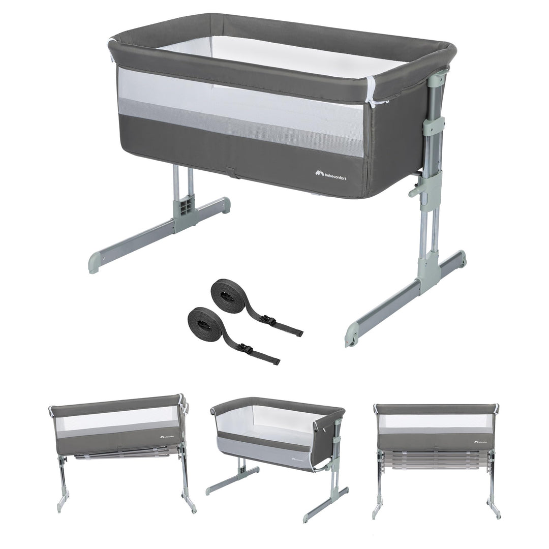 Bebeconfort Beistellbett Calidoo, höhenverstellbares Babybett, gemütlich und weich gepolstert, das B