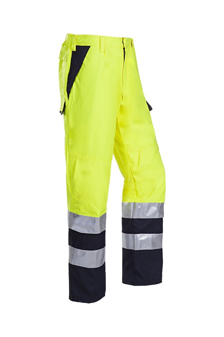 SIOEN 022VN2PF9049I48 Matour Hi-Vis Hose mit ARC Schutz, lang 48, gelb/navy