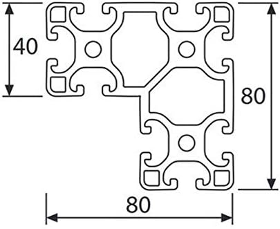 Aluminiumprofil 40x80x80L I-Typ Nut 8 (leicht), silber eloxiert Aluminium Profil 40x80x80 Alu Profil